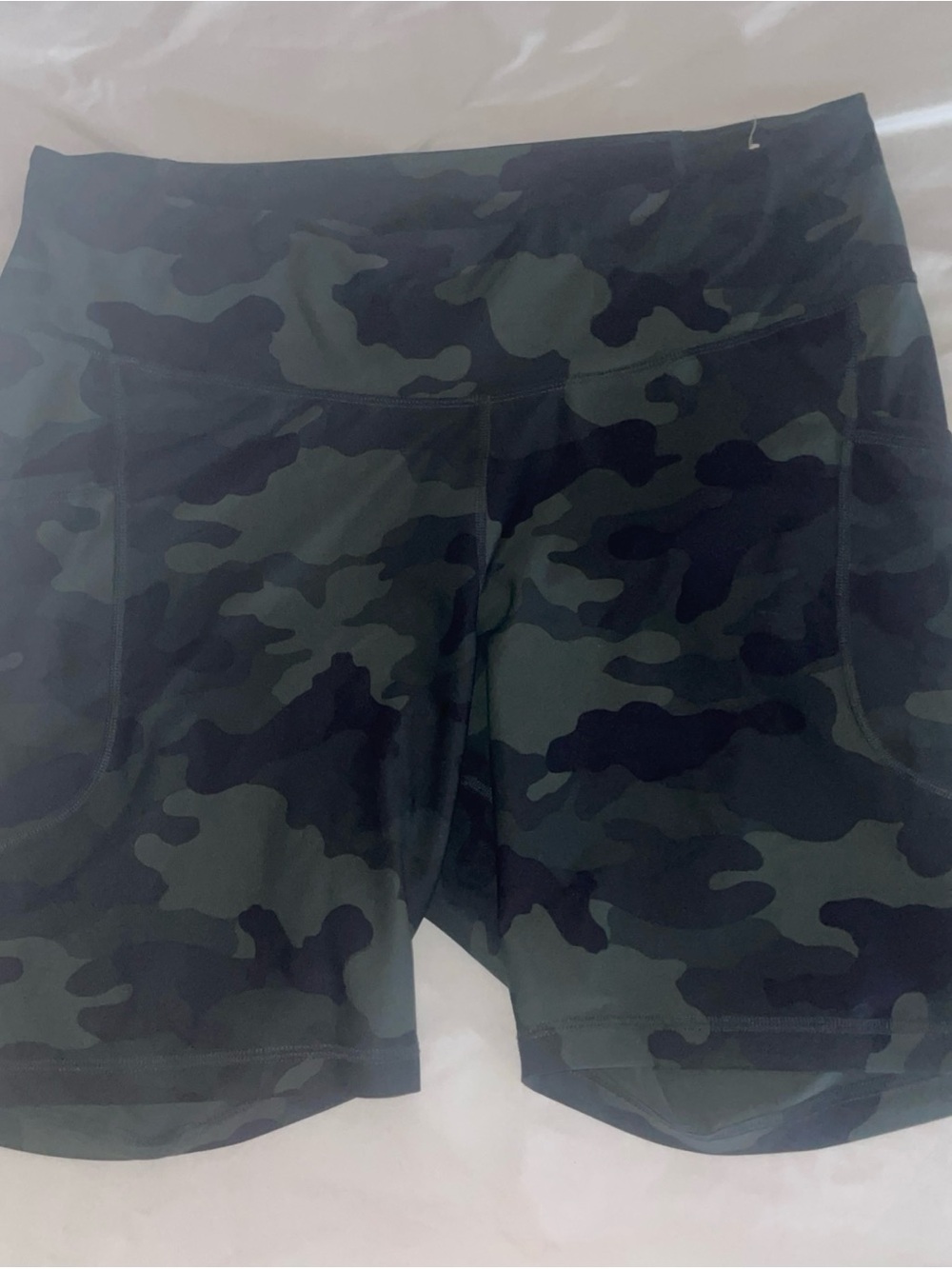 Old Navy Green Camo High-Rise Active Shorts